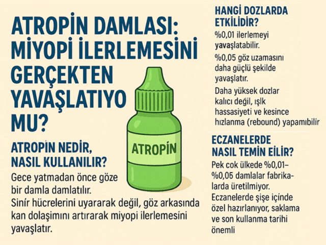 Atropin Damlası: Miyopi İlerlemesini Gerçekten Yavaşlatıyor mu?